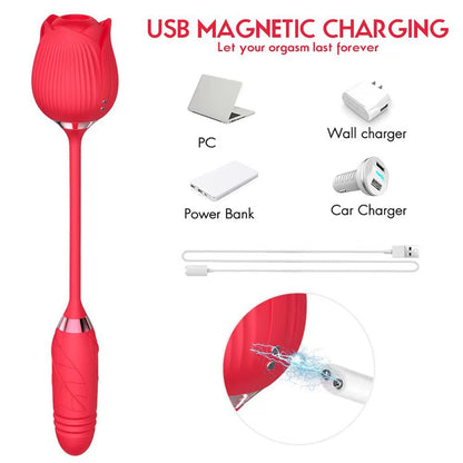 Sex Toy For Women & Couples, Vibrator Massager Clitoral Suction & G-Spot Stimulator, 10 Vibration Modes, Dual Use Design, USB Rechargeable, Discreet Wellness.