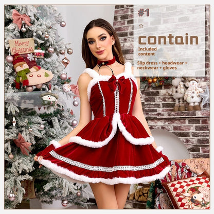 Sexy Bandeau Christmas Clothes Hot Girl European And American Style Dress
